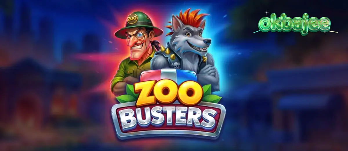 The punk-rock themed Zoo Busters slot interface featuring a mohawk wolf and vibrant urban zoo graphics.